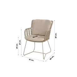 4-Seasons Outdoor 4 Seasons Fabrice lounge dining stoel - Latte