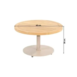 4-Seasons Outdoor 4 Seasons Volta teak salontafel - Ø60 cm. taupe