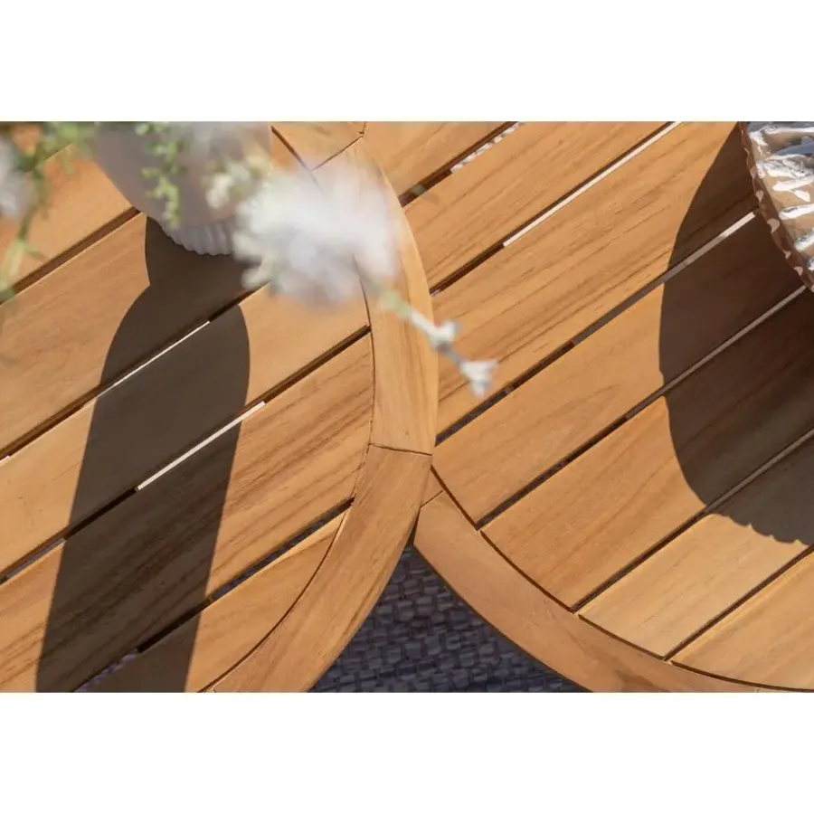 4-Seasons Outdoor 4 Seasons Volta teak salontafel - Ø60 cm. taupe