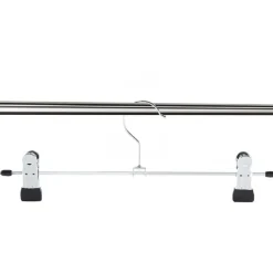 ACAZA 20 Stuks Broekhangers met Knijpers- Stevige Kleding Hangers Zilver en Zwart
