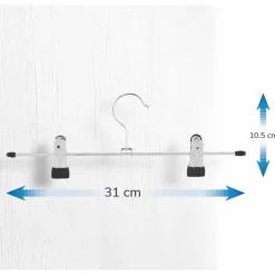 ACAZA 20 Stuks Broekhangers met Knijpers- Stevige Kleding Hangers Zilver en Zwart