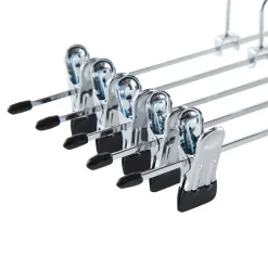 ACAZA 20 Stuks Broekhangers met Knijpers- Stevige Kleding Hangers Zilver en Zwart