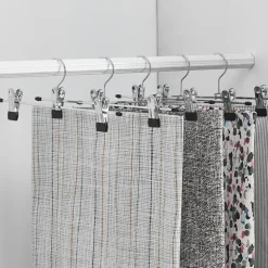 ACAZA 20 Stuks Broekhangers met Knijpers- Stevige Kleding Hangers Zilver en Zwart