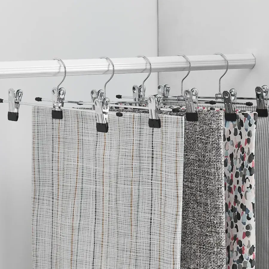 ACAZA 20 Stuks Broekhangers met Knijpers- Stevige Kleding Hangers Zilver en Zwart