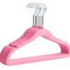 Merkloos 20 Stuks Kinder Kledinghangers - Fluweel - Roze