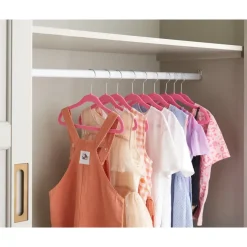 Merkloos 20 Stuks Kinder Kledinghangers - Fluweel - Roze