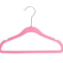 Merkloos 20 Stuks Kinder Kledinghangers - Fluweel - Roze