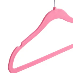 Merkloos 20 Stuks Kinder Kledinghangers - Fluweel - Roze
