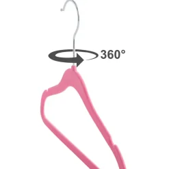 Merkloos 20 Stuks Kinder Kledinghangers - Fluweel - Roze