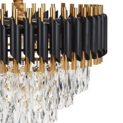 Hanglampen-Beliani ABELLAS - Kroonluchter - Goud/Zwart - Metaal