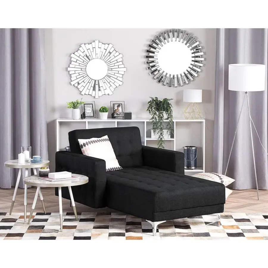 Loveseats-Beliani ABERDEEN - Chaise longue - Grijs - Symmetrisch - Polyester