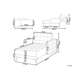 Loveseats-Beliani ABERDEEN - Chaise longue - Grijs - Symmetrisch - Polyester