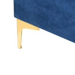 Leen Bakker ABERDEEN - Ottomaan met opbergruimte - Marineblauw - Fluweel
