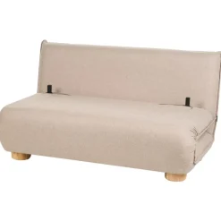 Slaapbanken|Slaapbanken-Leen Bakker ABISKO - Slaapbank 2-zits - Beige - Kunstlinnen