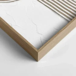 Schilderijen-Reinders Abstracte wanddecoratie set met structuur Taupe bogen - 40 x 30cm