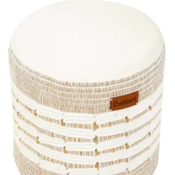 Leen Bakker ABTIN - Poef - Wit/Beige - Jute