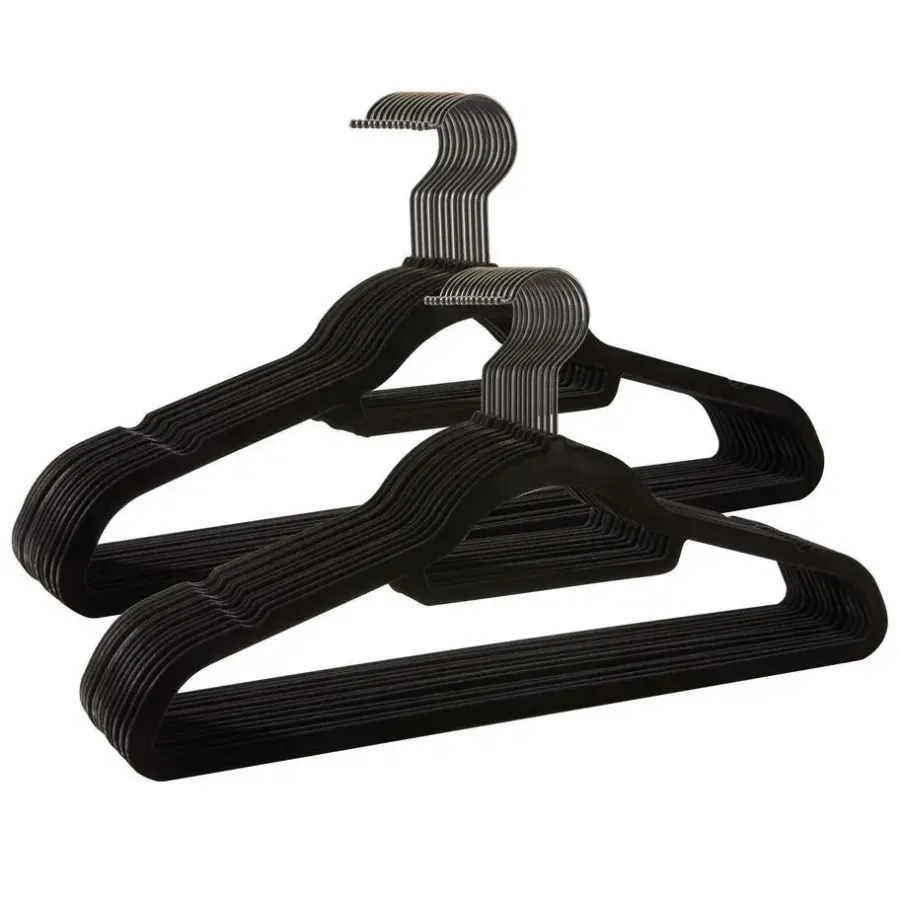 Merkloos ACAZA - 50 Anti-slip kleerhangers - Zwarte haak