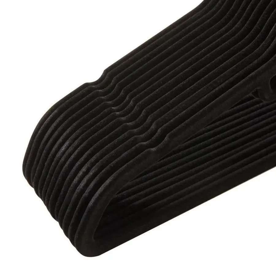 Merkloos ACAZA - 50 Anti-slip kleerhangers - Zwarte haak