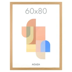 Merkloos ACAZA Fotokader - Fotolijst van 60x80 cm - Warm Oak - MDF - Plexiglas