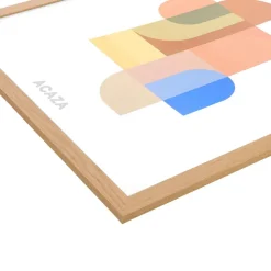 Merkloos ACAZA Fotokader - Fotolijst van 60x80 cm - Warm Oak - MDF - Plexiglas