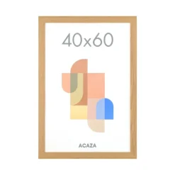 Merkloos ACAZA Fotokader - Fotolijst in MDF van 40x60 cm - Warm Oak - Plexiglas