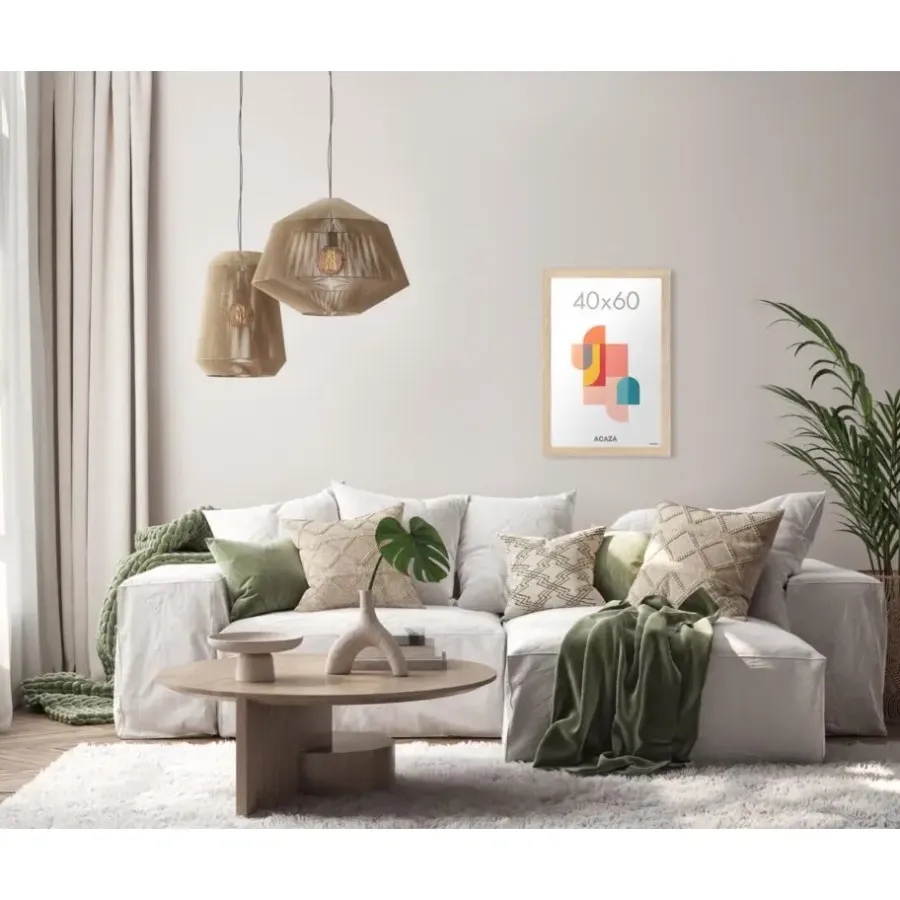 Merkloos ACAZA Fotokader - Fotolijst - 40x60 cm - MDF hout - Lichte Eik kleur