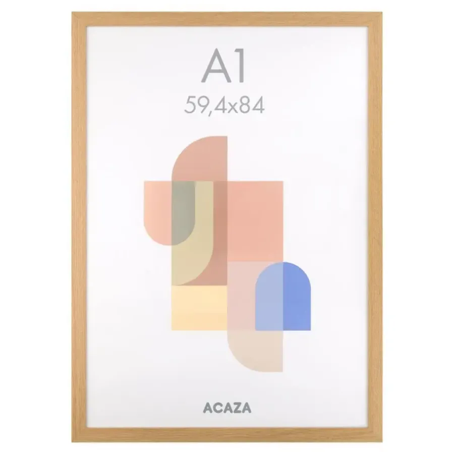 Merkloos ACAZA Fotokader A1 - 59,4 x 84 cm - Fotolijst - MDF Hout - Madison - Warme Eik