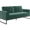 Slaapbanken|Slaapbanken-Cosmoliving by Cosmopolitan Adley - 2-zits slaapbank in groen fluweel
