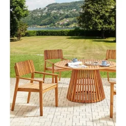 Tuinstoelen-Beliani AGELLO- Tuinstoel set van 2 - Lichthout - Acaciahout