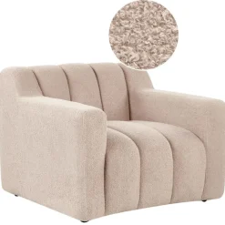 Beliani AGERUP - Fauteuil - Beige - Bouclé