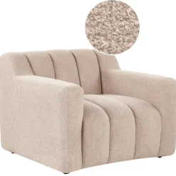 Beliani AGERUP - Fauteuil - Beige - Bouclé