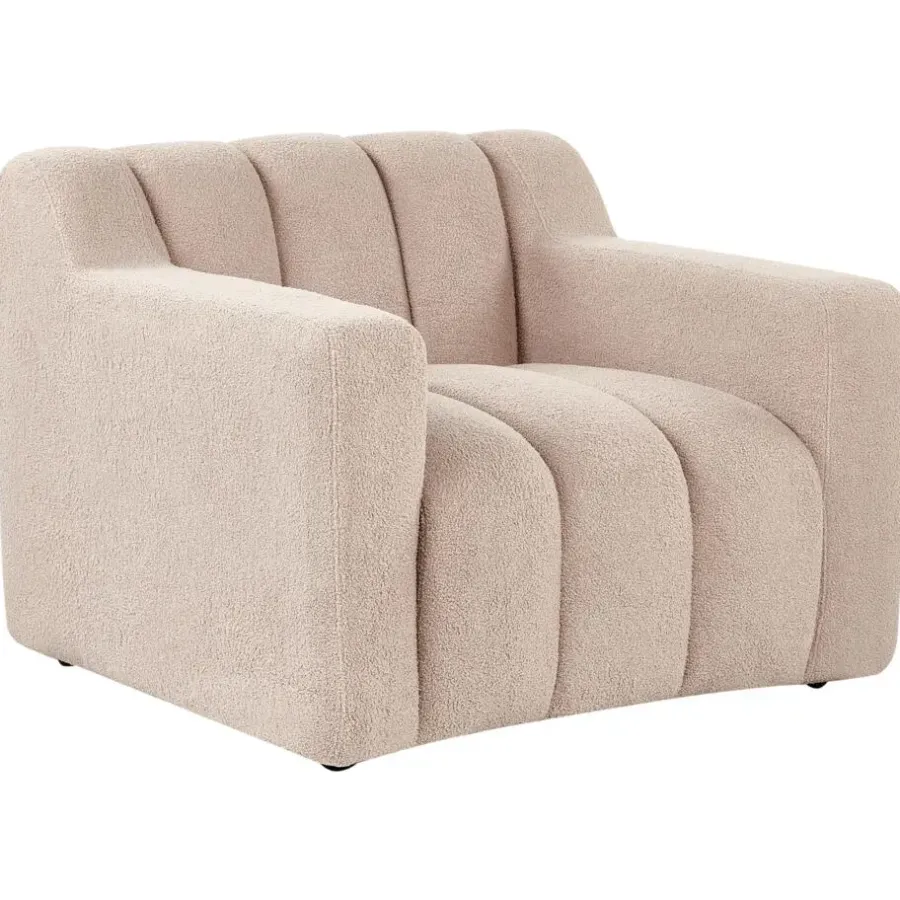 Beliani AGERUP - Fauteuil - Beige - Bouclé