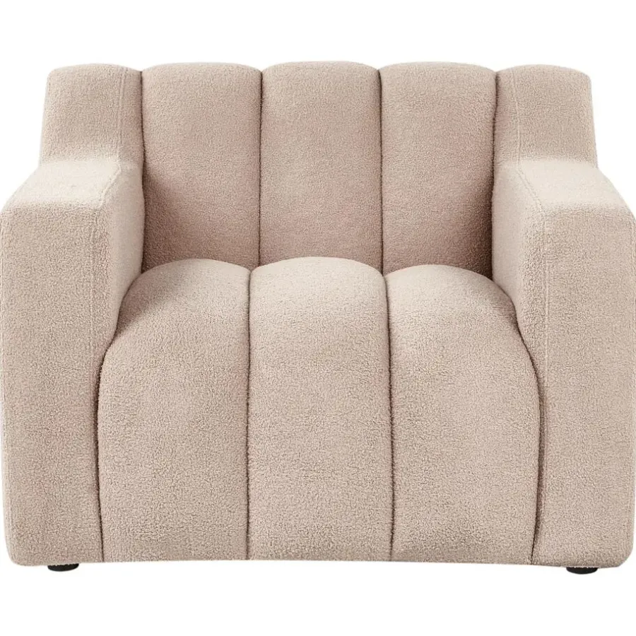 Beliani AGERUP - Fauteuil - Beige - Bouclé
