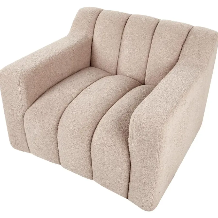 Beliani AGERUP - Fauteuil - Beige - Bouclé