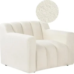 Beliani AGERUP - Fauteuil - Gebroken wit - Bouclé