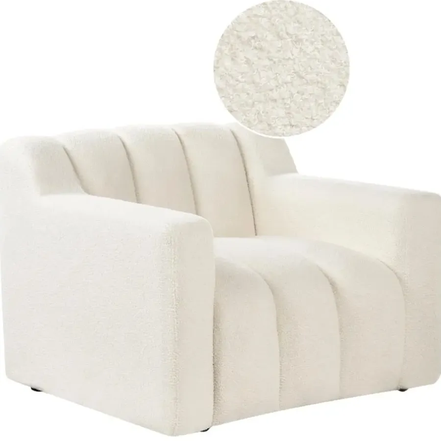 Beliani AGERUP - Fauteuil - Gebroken wit - Bouclé