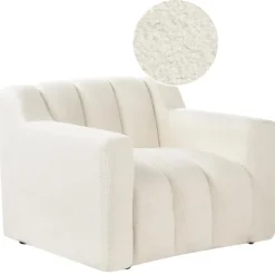 Beliani AGERUP - Fauteuil - Gebroken wit - Bouclé