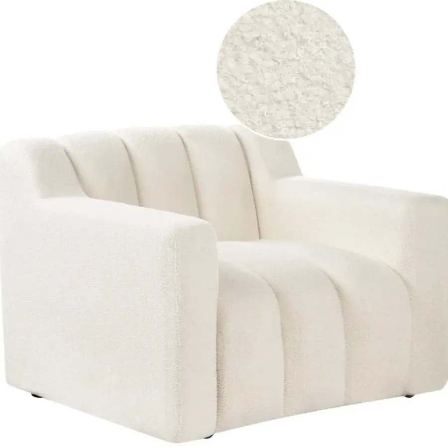 Beliani AGERUP - Fauteuil - Gebroken wit - Bouclé