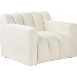 Beliani AGERUP - Fauteuil - Gebroken wit - Bouclé