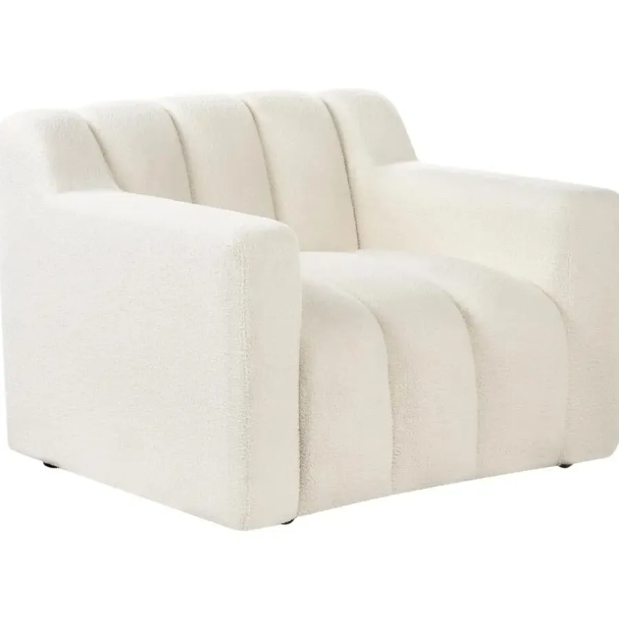 Beliani AGERUP - Fauteuil - Gebroken wit - Bouclé