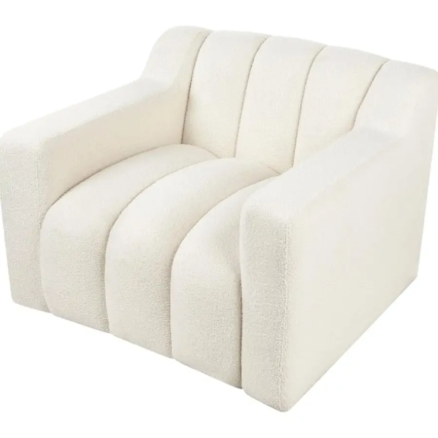Beliani AGERUP - Fauteuil - Gebroken wit - Bouclé