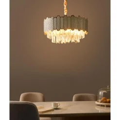 Leen Bakker AGUARICO - Kroonluchter - Messing/Transparant - Glas