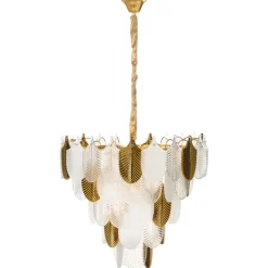 Kroonluchters-Leen Bakker AGUIRRE - Kroonluchter - Messing/Transparant - Glas