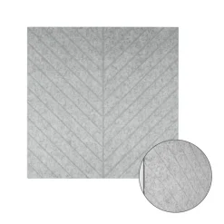 IVOL Akoestisch wandpaneel PET-vilt - 100x100cm - Visgraat motief Lichtgrijs