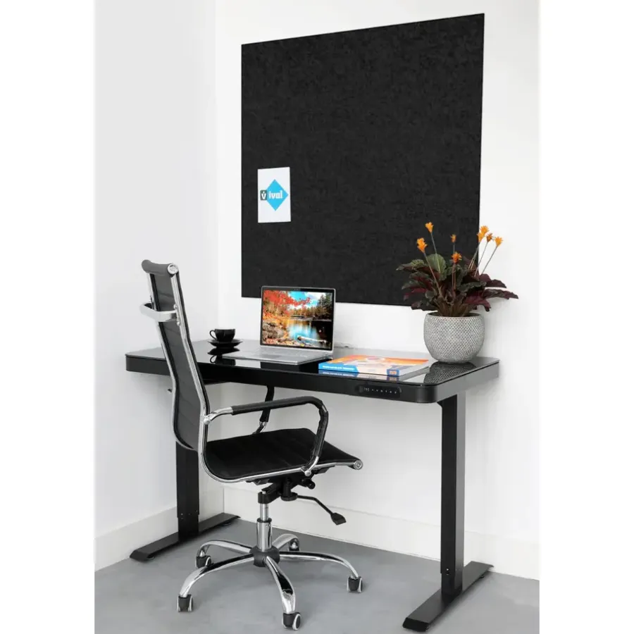 Wandpanelen-IVOL Akoestisch wandpaneel PET-vilt - 100x100 cm - Zwart