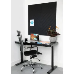 Wandpanelen-IVOL Akoestisch wandpaneel PET-vilt - 100x100cm - Visgraat motief Zwart