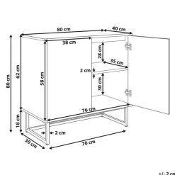 Beliani ALASKA - Dressoir - Lichtbruin/Zwart - Hout