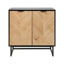 Beliani ALASKA - Dressoir - Lichtbruin/Zwart - Hout