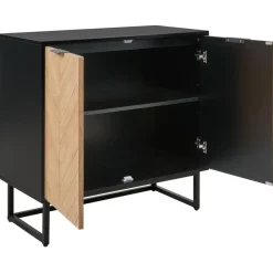 Beliani ALASKA - Dressoir - Lichtbruin/Zwart - Hout