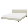 2-Persoons Bedden-Beliani ALBI - Tweepersoonsbed - Beige - 180 x 200 cm - Polyester